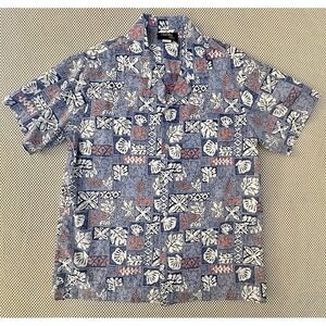 VTG Casual Wear Hawaii‎ Shirt Men Size L Tiki Rockabilly Camp Dad Button Down